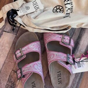 Myra Bag Pink Paisley Sandals